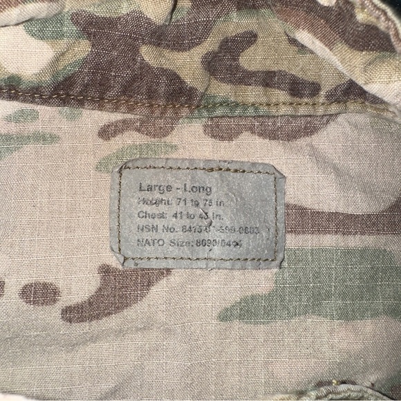Army Camouflage Military Motorcycle Canvas Full Zip Jacket Men’s Size Large Long - Picture 3 of 3